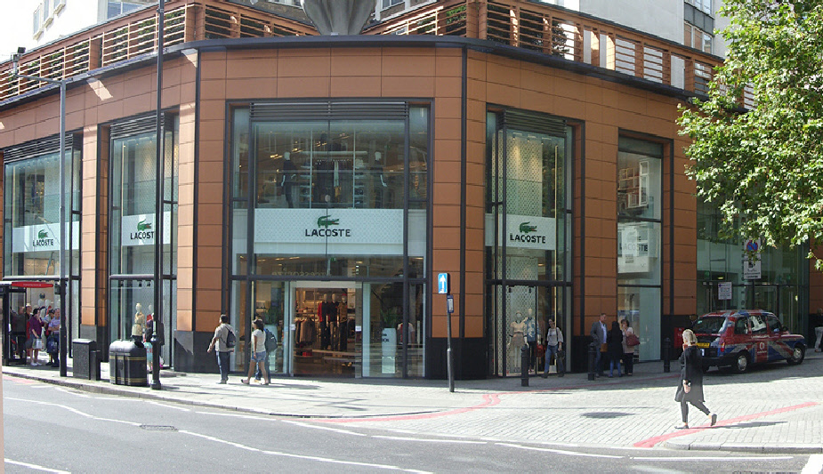 Lacoste fashion store on Brompton Road in Knightsbridge