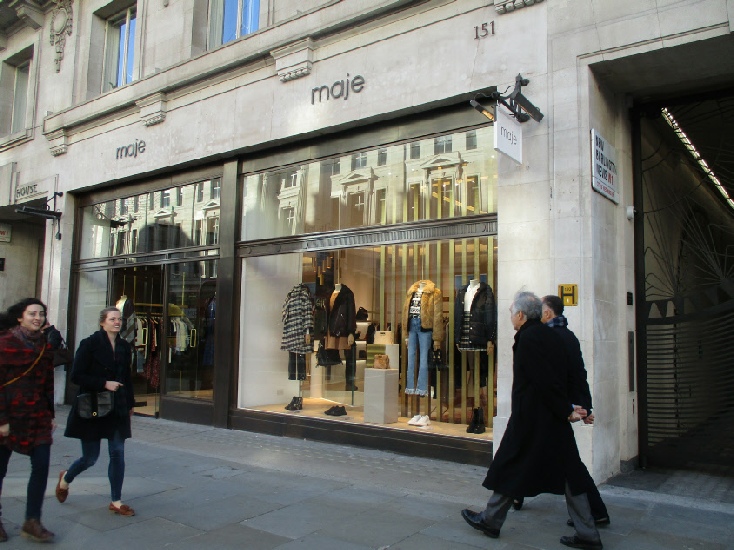 Maje French fashion store on London’s Regent Street