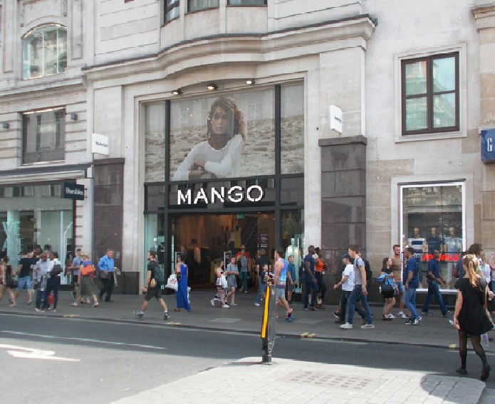 Mango fashion store at Oxford Circus in London’s West End