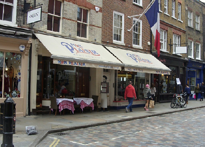 Mon Plaisir French restaurant on Monmouth Street in London