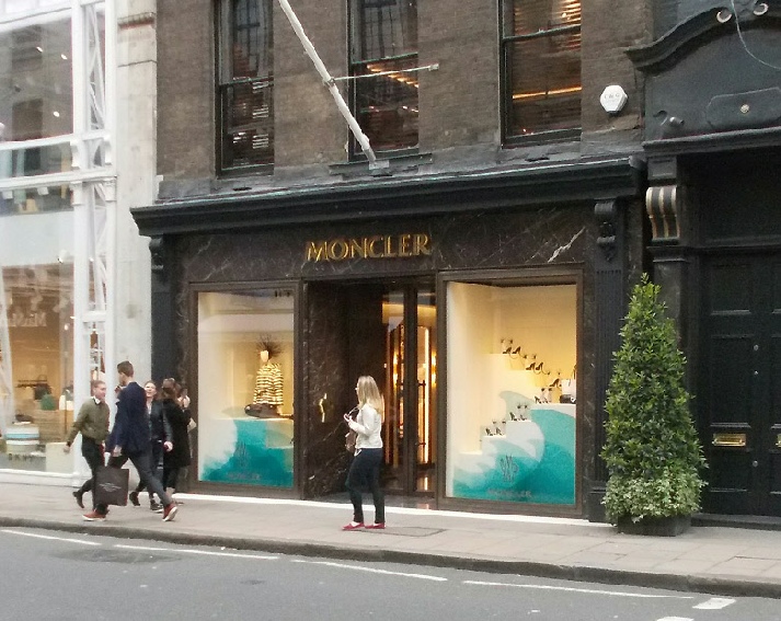 Moncler fashions shop on New Bond Street in Mayfair