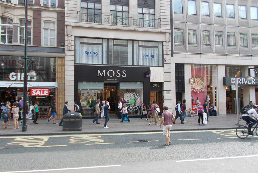 Moss menswear store on London’s Oxford Street