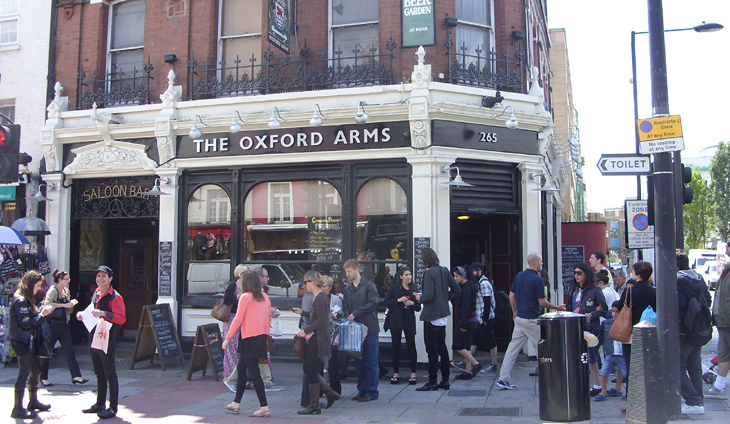 The Oxford Arms pub on Camden High Street