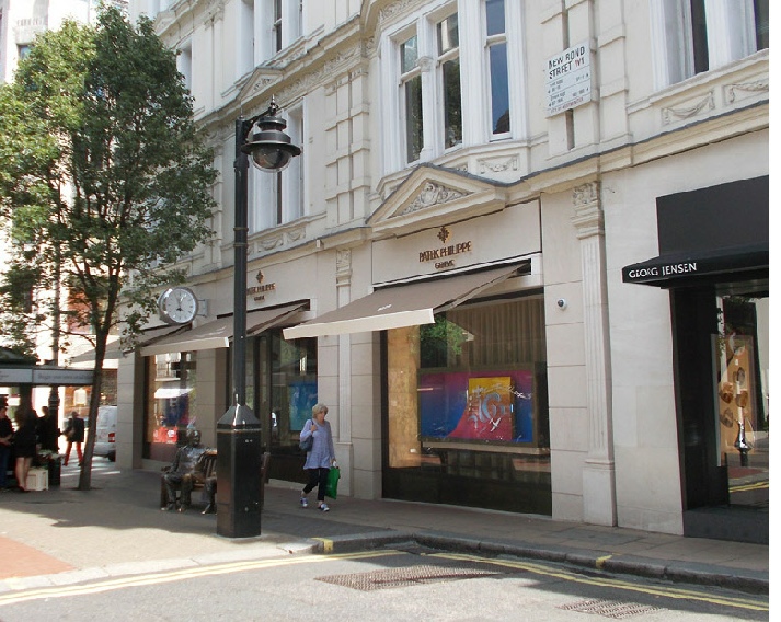 Patek Philippe watches shop on New Bond Street in Mayfair