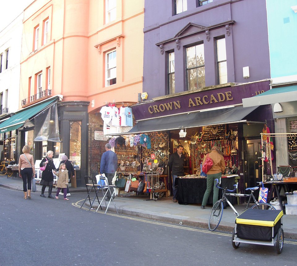 Portobello market jewellery stall at Crown Arcade