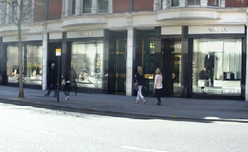 Prada shop in London's Knightsbridge