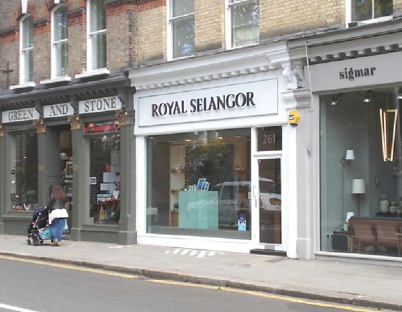 Royal Selangor pewter shop on King's Road in London's Chelsea