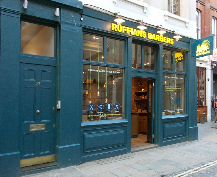 Ruffians Barbers on Maiden Lane in London's Covent Garden