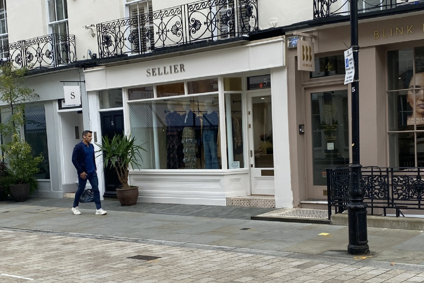 Sellier shop on Motcomb Street in London