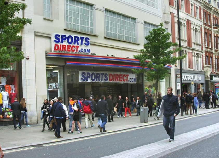 Sports Direct clothing store on Oxford Street in London