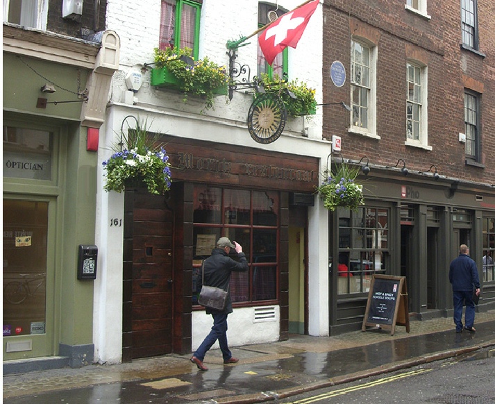 St Moritz Swiss restaurant on Wardour Street in London's Soho