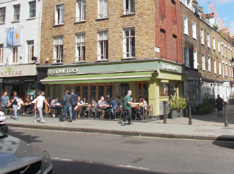 Thai Metro restaurant on Charlotte Street in London's Fitzrovia