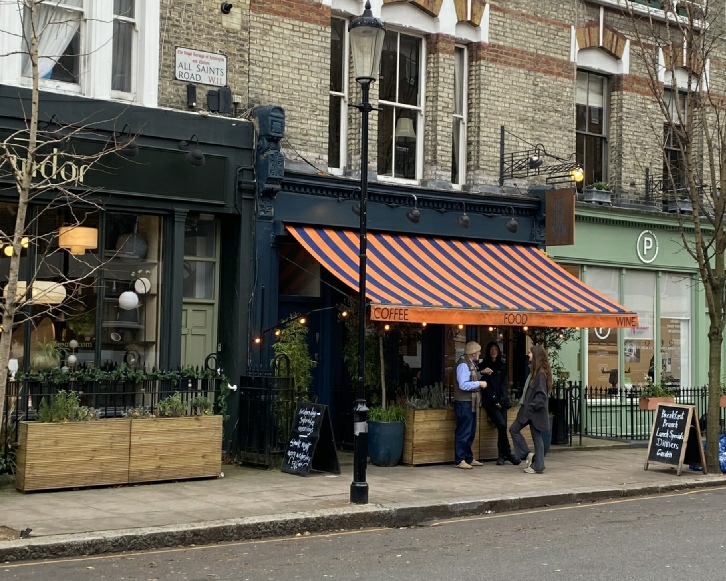 The Tin Shed Cafe on All Saint's Road in London's Notting Hill
