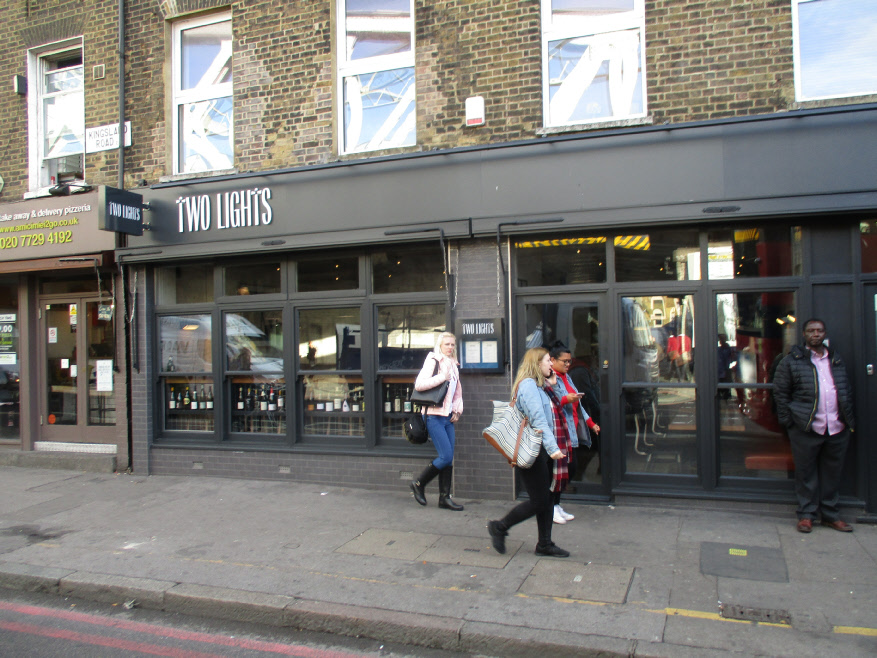 Two Lights restaurant on Kingsland Road in London's Shoreditch