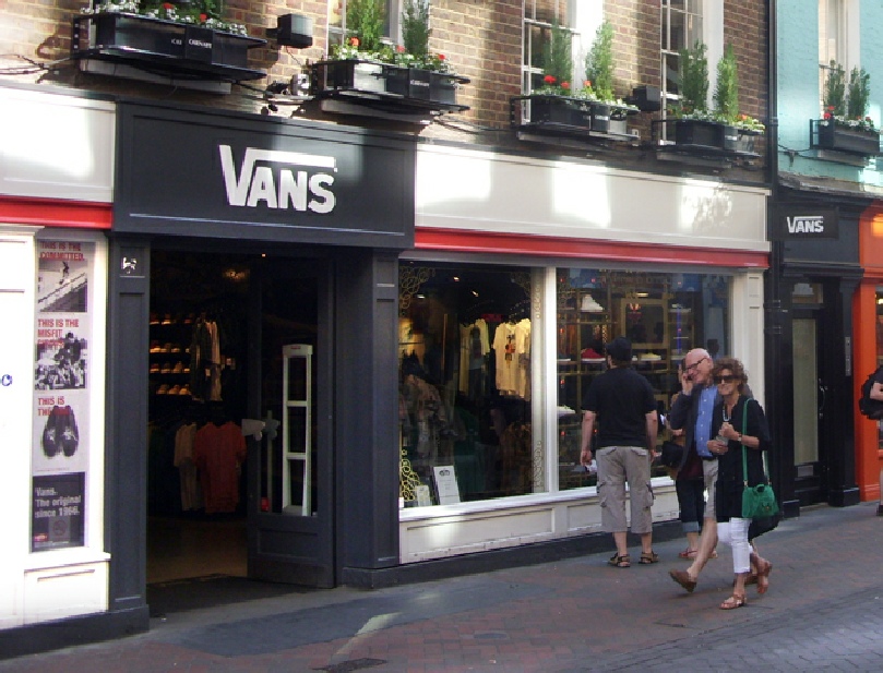 Vans shoes and clothing shop on Carnaby Street in London