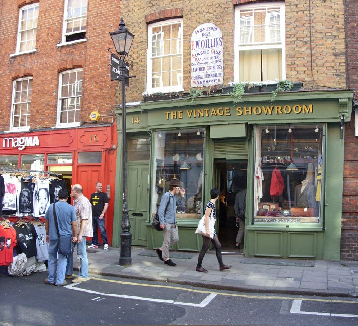 The Vintage Showroom clothing shop on Earlham Street in London's Seven Dials