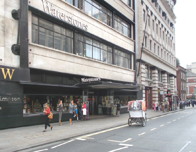 Waterstone's book shop on Piccadilly in London, near to Piccadilly Circus
