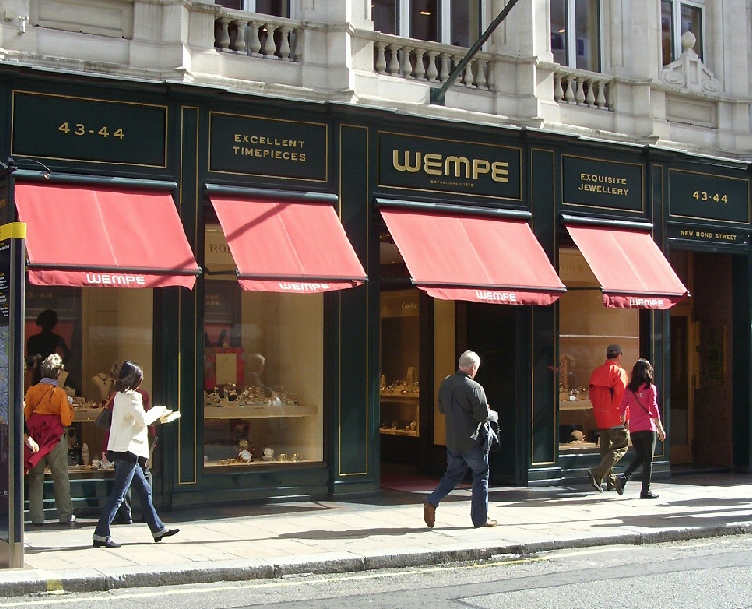 Wempe watches shop on New Bond Street in London's Mayfair