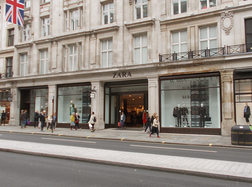 Zara womenswear store on London's Regent Street