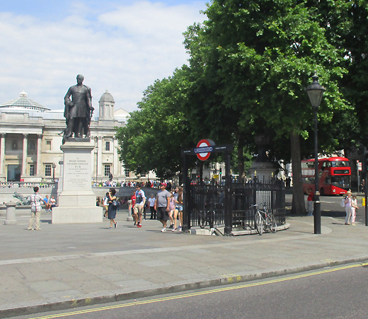 Charing Cross tube station exit on Trafalgar Square