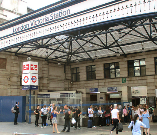 The mainline station and Underground station at Victoria