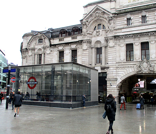 Victoria tube station exit on Wilton Road